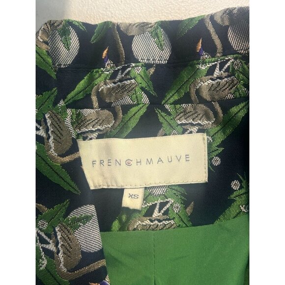 French Mauve Brocade Alida Jacquard Flamingo Cropped Jacket size XS - Picture 5 of 5